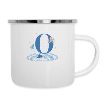 Letter Q Blue Clouds Airplane Child - Camper Mug - white - Right