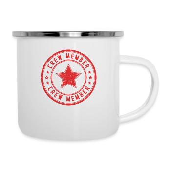 Crew Mitglied - Emaille-Tasse - Weiß - Rechts