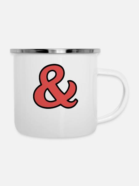 Und Zeichen - Emaille-Tasse - Weiß