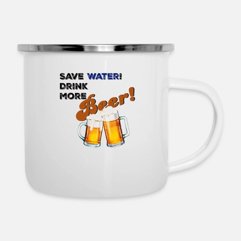 Save water drink more beer - Camper Mug - white