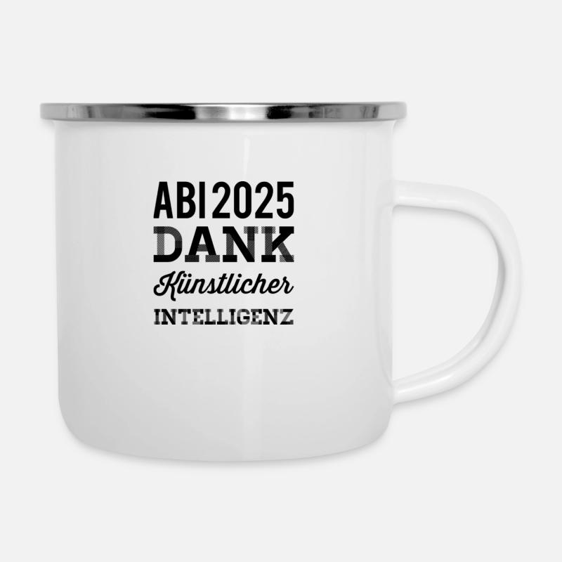 Abitur Spruch KI - Emaille-Tasse - Weiß