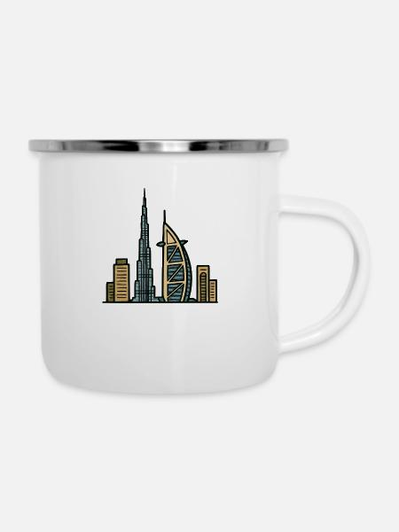 dubai skyline - Emaille-Tasse - Weiß
