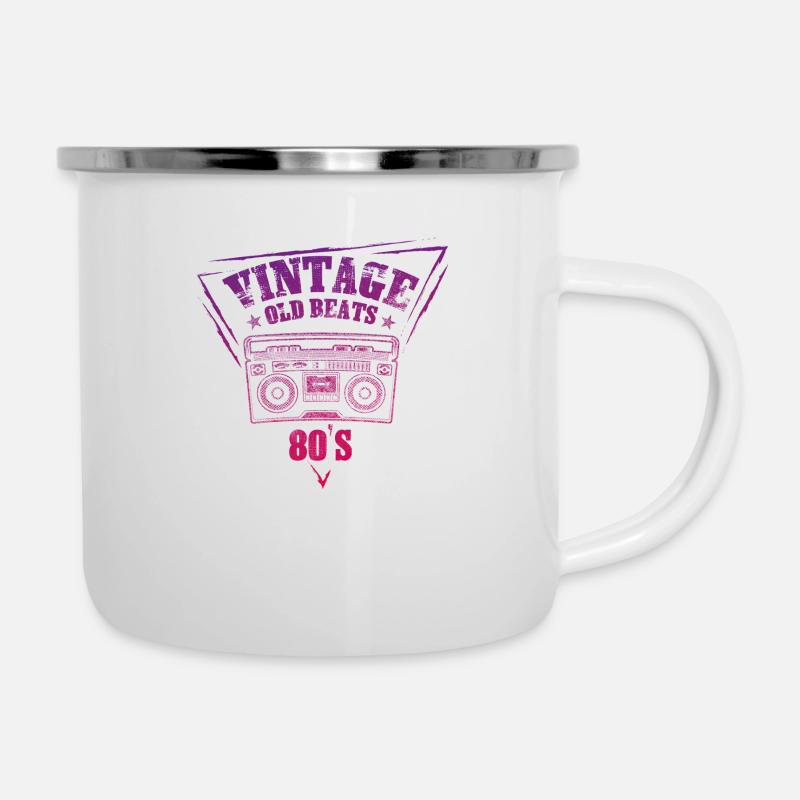 Ghetto Blaster Old Beats Vintage - Tasse émaillée - blanc