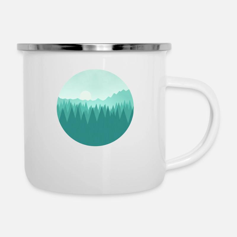 Paysage de montagne - Tasse émaillée - blanc