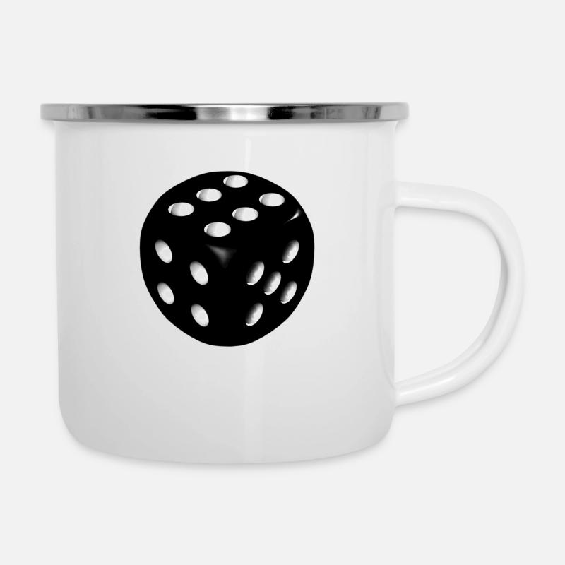 Dé noir 4 5 6 - Tasse émaillée - blanc