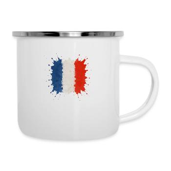 Drapeau de la France - Tasse émaillée - blanc - Droite