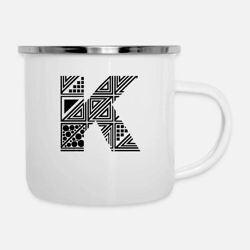 lettre K - Tasse émaillée - blanc