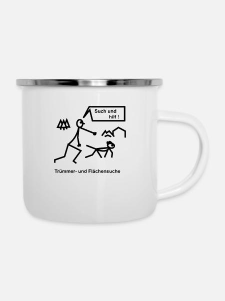 Rettungshunde - Emaille-Tasse - Weiß