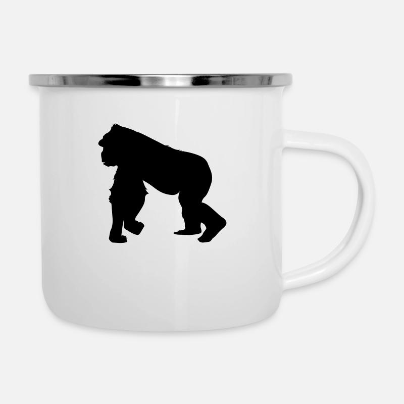 gorilla - Emaille-Tasse - Weiß