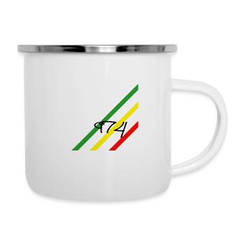 3 Traits - version 2 - Tasse émaillée - blanc - Droite
