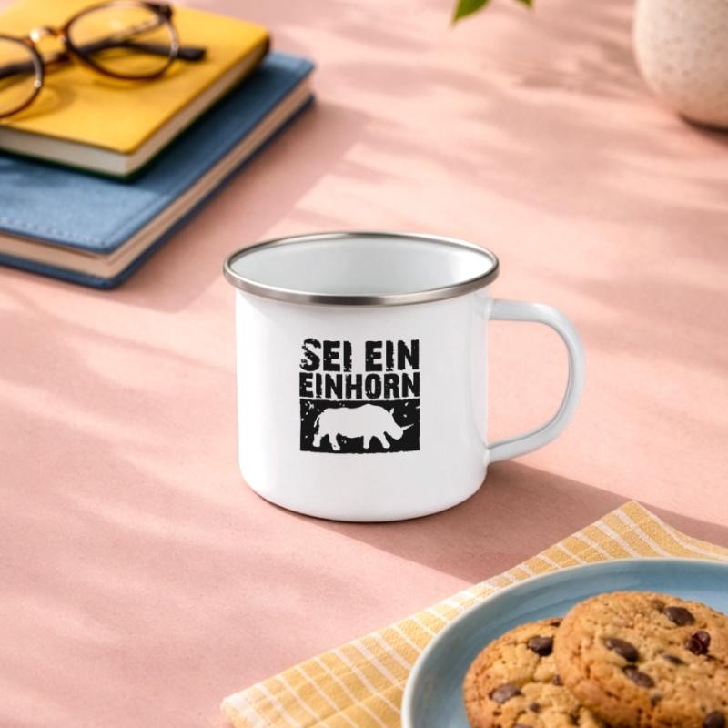 Sei ein Einhorn Emaille-Tasse