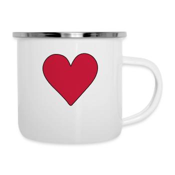 herz rot - Emaille-Tasse - Weiß - Rechts