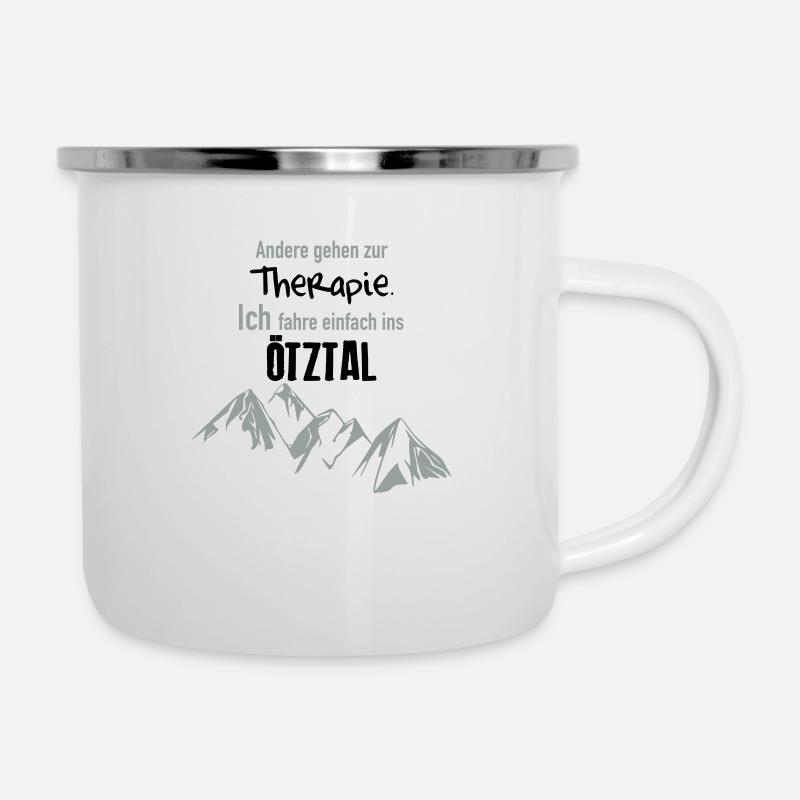 Therapie Ötztal - Emaille-Tasse - Weiß