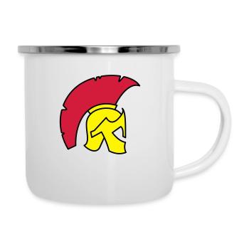 Spartan Helm - Emaille-Tasse - Weiß - Rechts