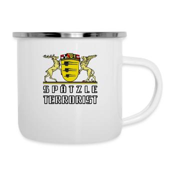 SPÄTZLE TERRORIST - Württemberg - Emaille-Tasse - Weiß - Rechts