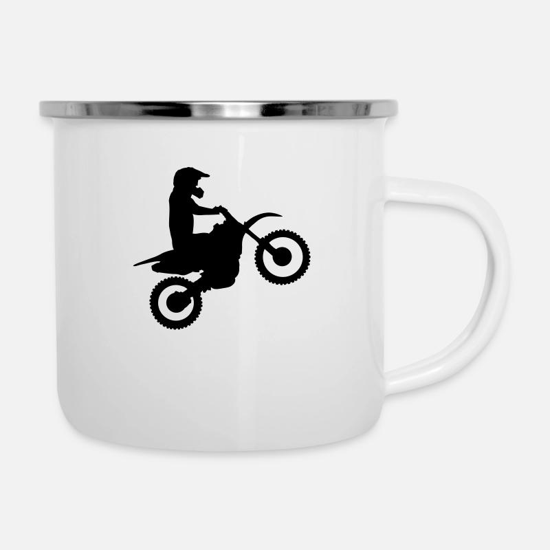 motocross - Tasse émaillée - blanc