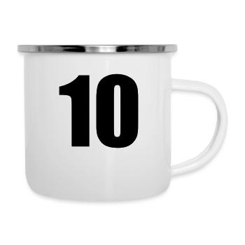10 - Emaille-Tasse - Weiß - Rechts