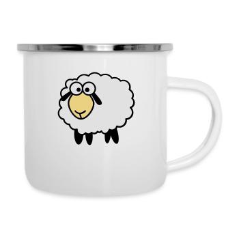 das leicht bekloppte Määähndy-Schaf - Emaille-Tasse - Weiß - Rechts