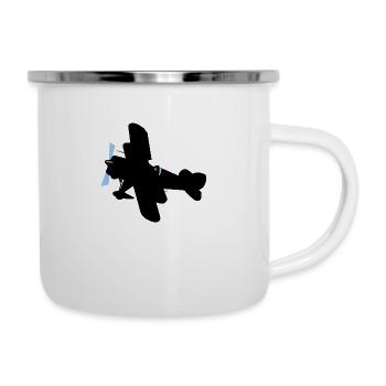 Flugzeug - Emaille-Tasse - Weiß - Rechts