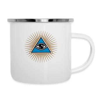 All seeing eye, ancient mystery school symbol, - Camper Mug - white - Right