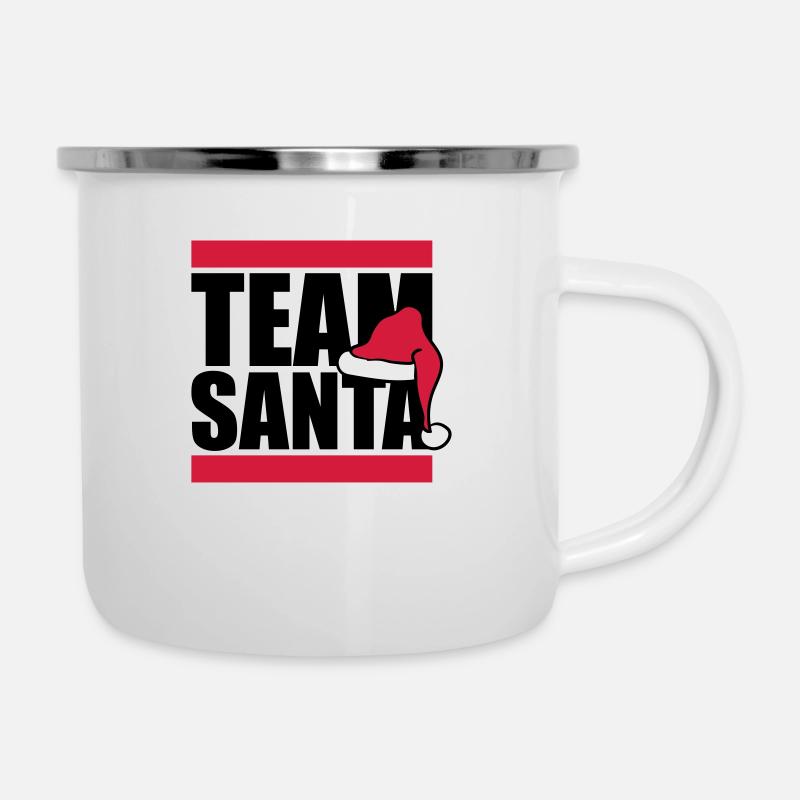 freunde crew team frohe christmas weihnachtsmann n - Emaille-Tasse - Weiß
