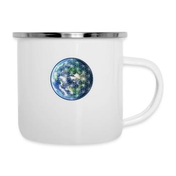 Gaia Flower of Life / Earth / Symbol Creation / - Camper Mug - white - Right