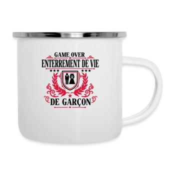 Enterrement de vie de garçon - Game Over - Emaille-Tasse - Weiß - Rechts