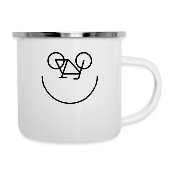 Bike Face Laugh Smiley Cyclist Bike - Camper Mug - white - Right