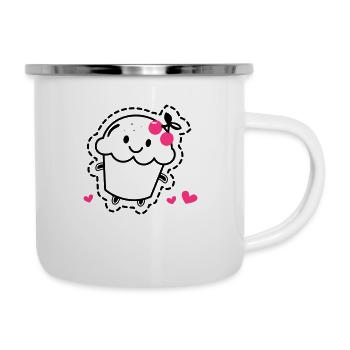 Muffin - Emaille-Tasse - Weiß - Rechts