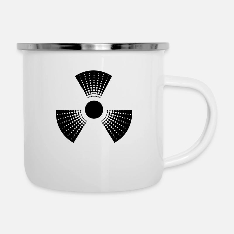 atom symbol radioaktivt atom tegn fare åtte - Emaljekopp - hvit