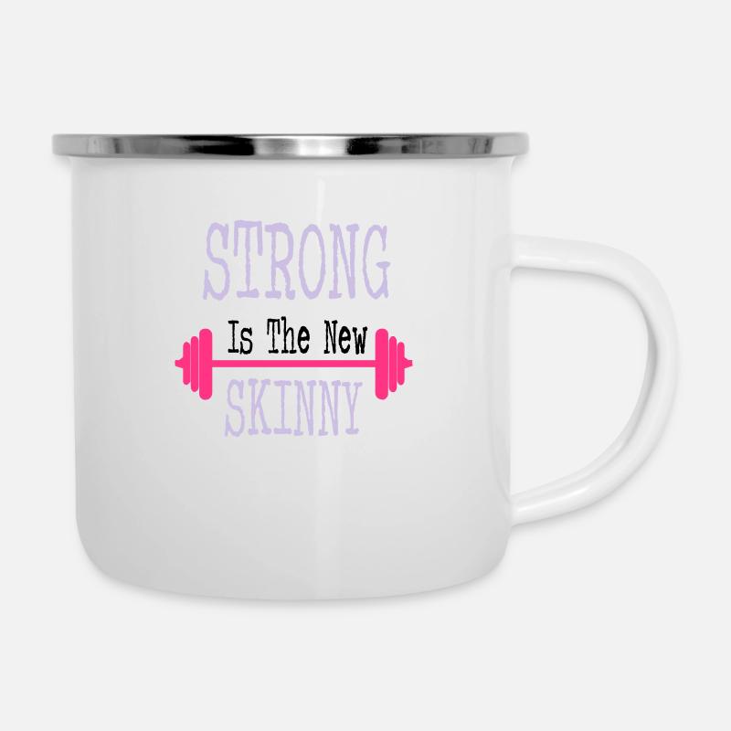 Strong - Emaille-Tasse - Weiß