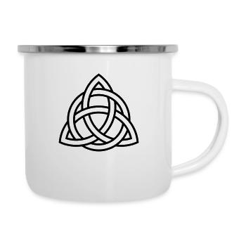 Triquetra noeud celtique triangle cercle trinité - Tasse émaillée - blanc - Droite