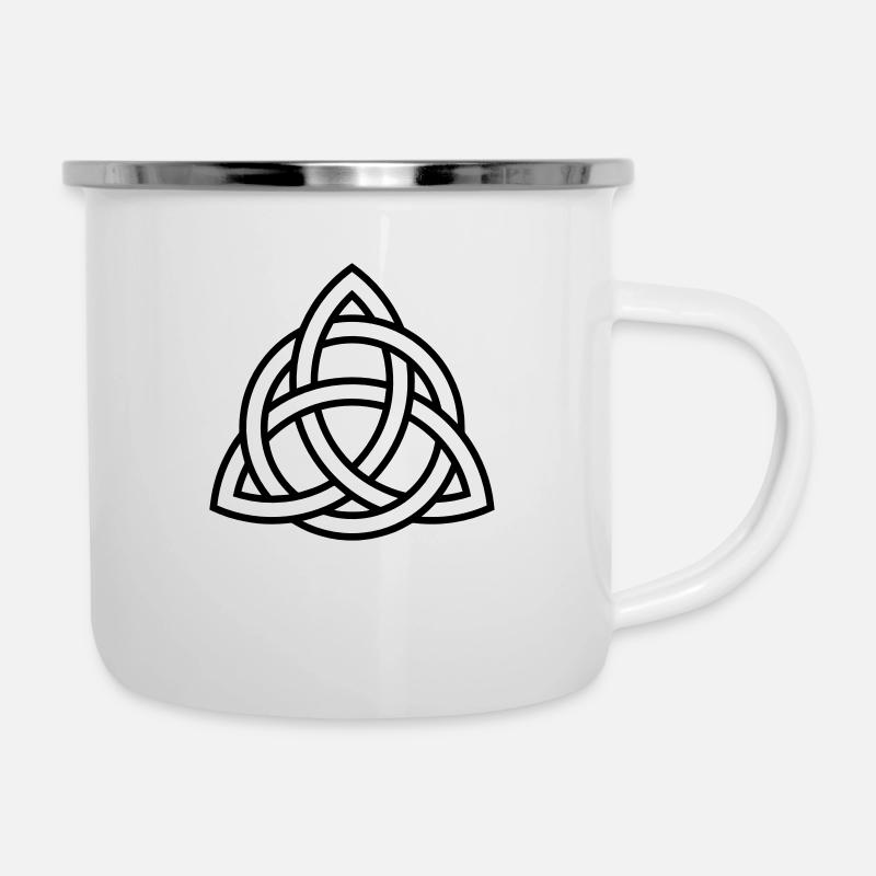 Triquetra noeud celtique triangle cercle trinité - Tasse émaillée - blanc