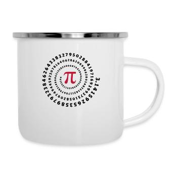 pi mathématiques π science spirale sans fin - Tasse émaillée - blanc - Droite