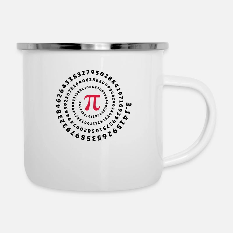 pi mathématiques π science spirale sans fin - Tasse émaillée - blanc