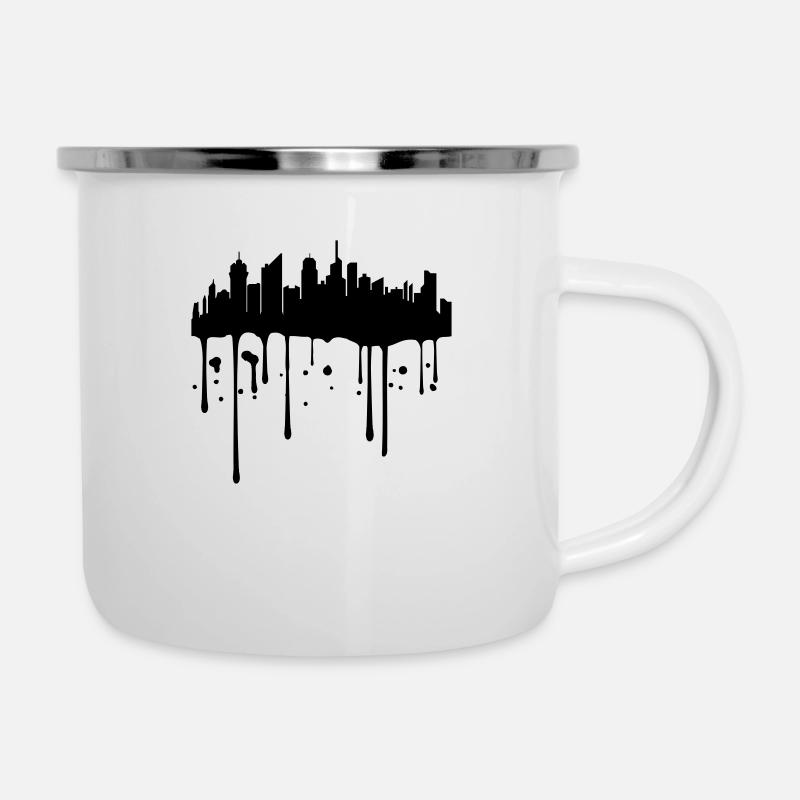 timbre couleur goutte graffiti ville métropole sil - Tasse émaillée - blanc