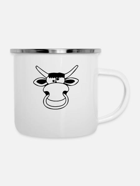 Dummer Bulle - Emaille-Tasse - Weiß