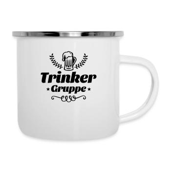 trinker gruppe bier - Emaille-Tasse - Weiß - Rechts