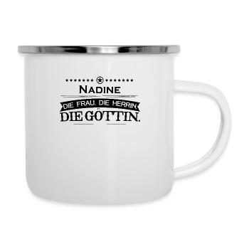 geburtstag legende göttin Nadine - Emaille-Tasse - Weiß - Rechts