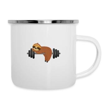 Sloth's Gym - Let's Train Hard Tomorrow - Tasse émaillée - blanc - Droite