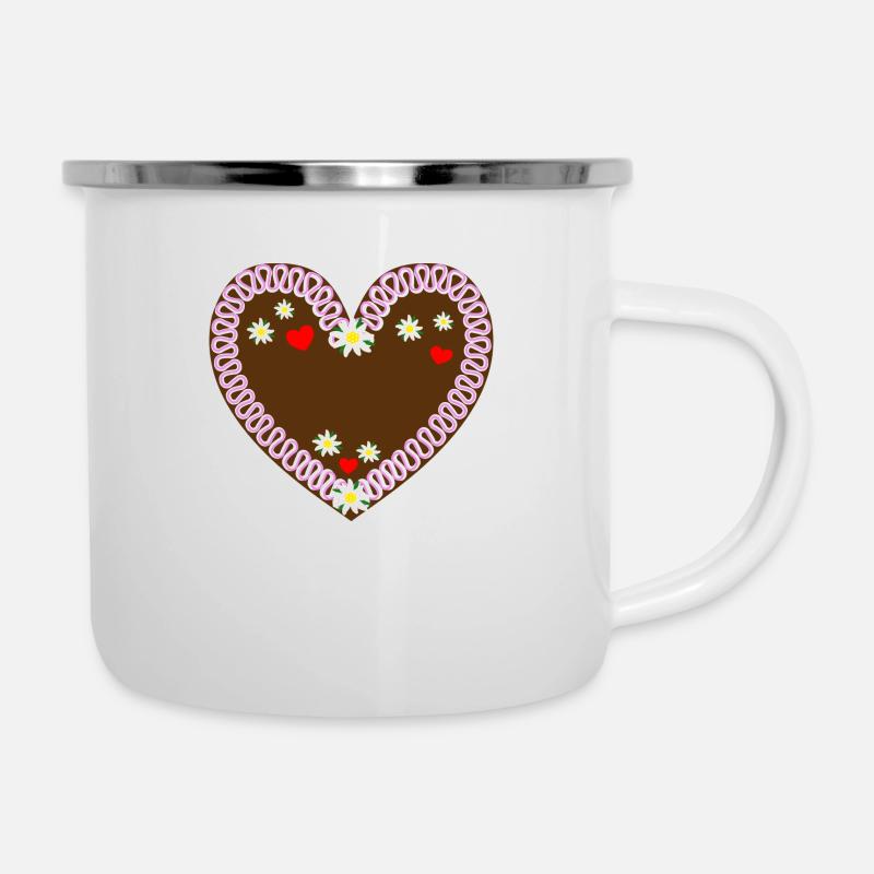 Gingerbread heart for labeling - Camper Mug - white