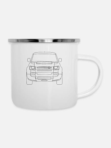 Defender Front - LR - New Defender - 2020 - Emaille-Tasse - Weiß