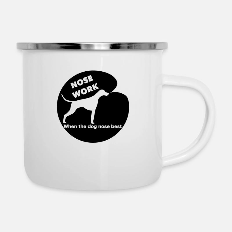 Nose Work Logo noir - Tasse émaillée - blanc