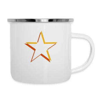 Étoile 3D jaune - Tasse émaillée - blanc - Droite