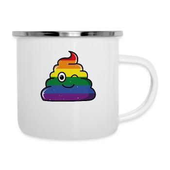 LGBT Poop - Emaille-Tasse - Weiß - Rechts