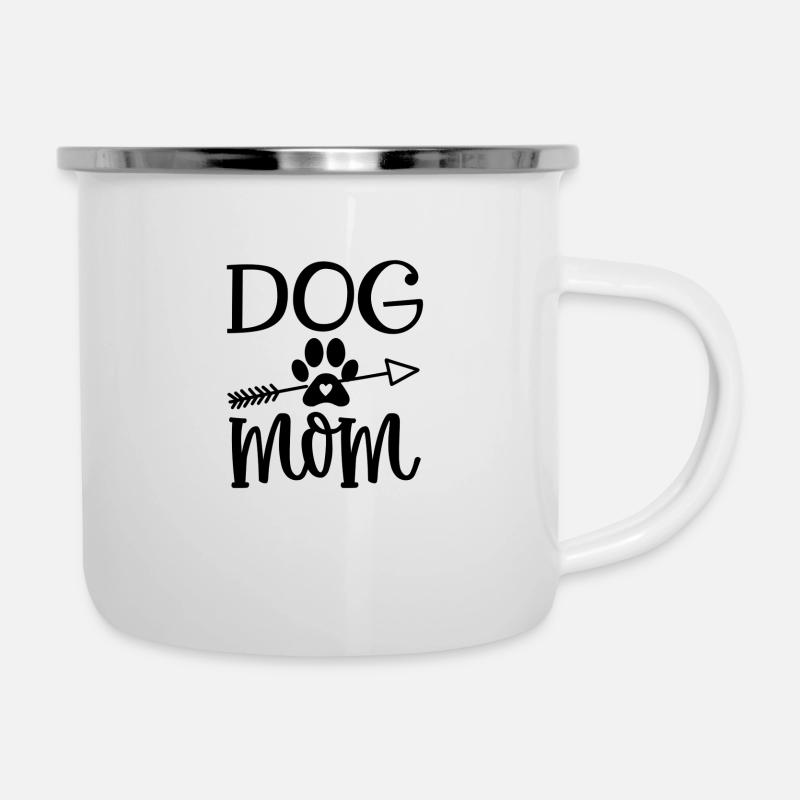 Hundemama - Emaille-Tasse - Weiß