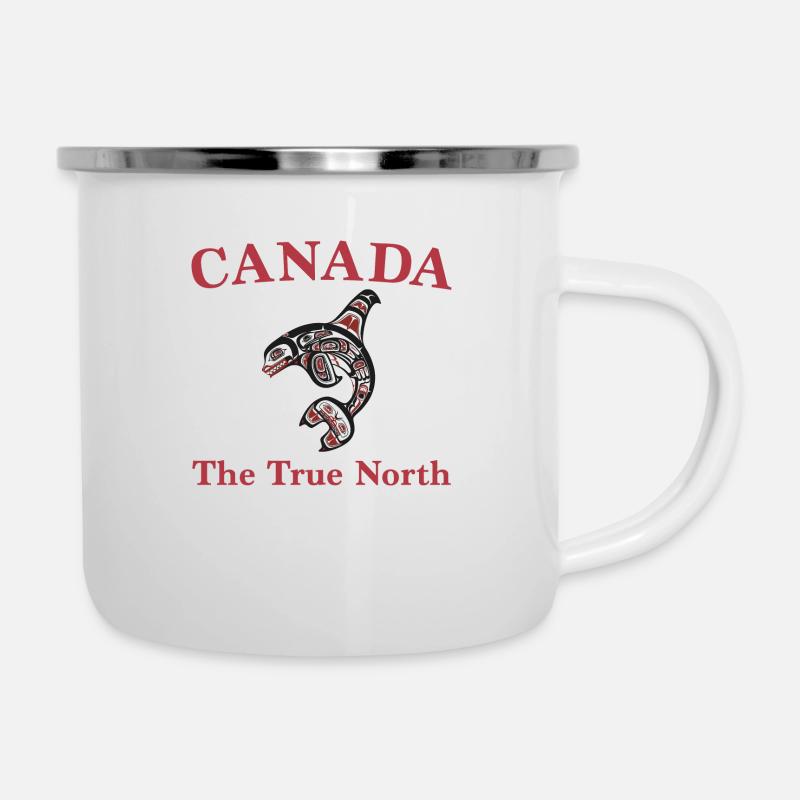 Canada - Haida Orca - The True North - Emaille-Tasse - Weiß