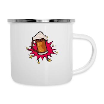 biere explosion bulle etoile mousse alcool binouze - Tasse émaillée - blanc - Droite