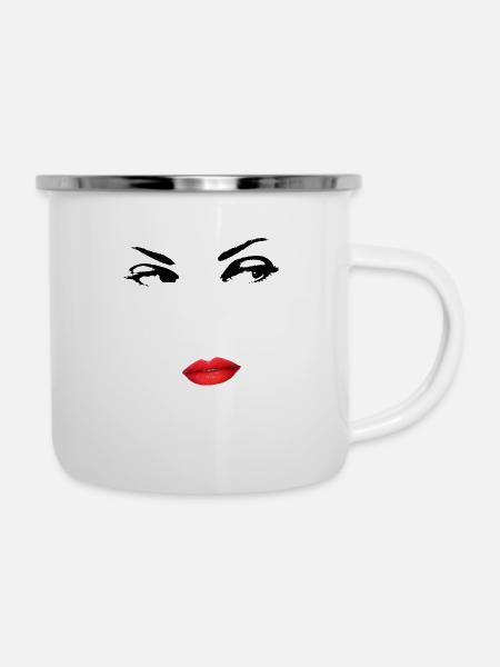 Eyes - Emaille-Tasse - Weiß