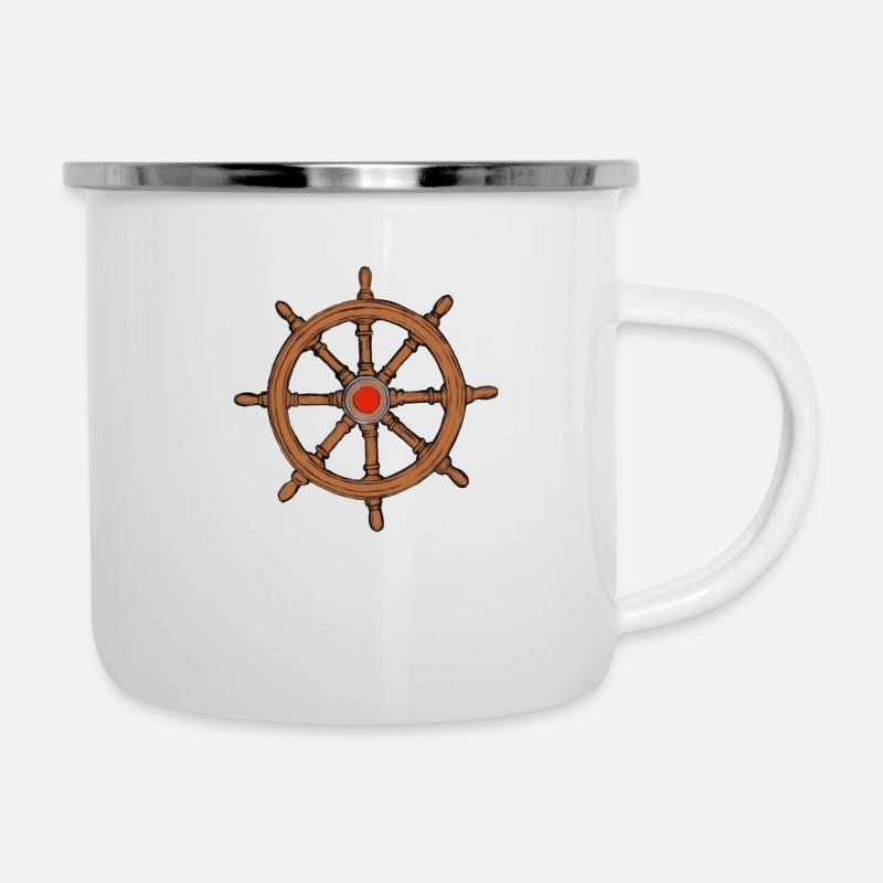 Volant de commande - Tasse émaillée - blanc
